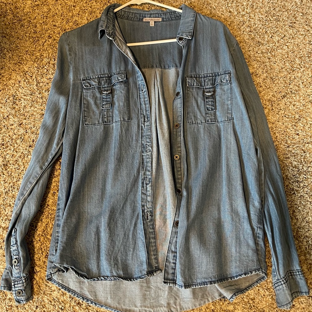 Charolette Russe button down jean shirt